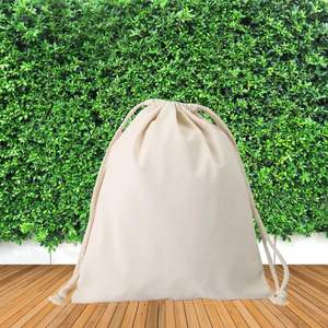 Sacs en coton à cordon de serrage 100% coton naturel, écologiques, réutilisables, sacs de rangement en vrac, sacs de voyage, sacs en coton multi-usages - Product Image 6