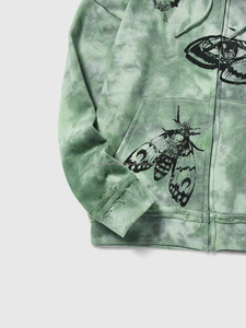 Sudadera con capucha personalizada 100% algodón con cremallera, estampado de grafiti, estilo oversize, desgastada, rasgada, térmica, bordada e impermeable para hombre, ideal para invierno. - Product Image 5