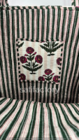 Sac fourre-tout réversible en coton matelassé imprimé à la main, grand format, écologique, tendance, ouvert, robuste, pour les courses, toutes saisons