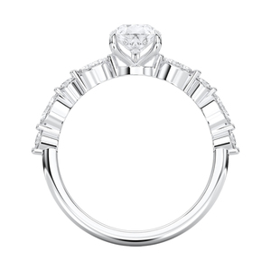 Premium Moissanite Luxe 0.50 Ct poire Moissanite 5 Bague en argent sterling OEM Vente en gros - Product Image 2