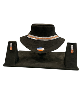 B46 élégant Vintage en acier inoxydable ensemble de bijoux diamant élégant classique collier boucles d'oreilles pour les mariages anniversaires fiançailles - Product Image 1