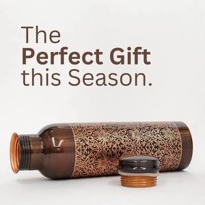 Bouteille d'eau en cuivre pur Avantages pour la santé ayurvédiques faits à la main Verres écologiques étanches pour un usage quotidien - Product Image 5