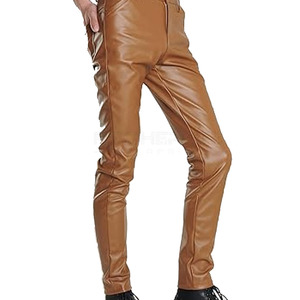 Pantalones de cuero personalizados de alta calidad para hombre, ropa de invierno para hombre, pantalones de cuero para exteriores, en stock - Product Image 2