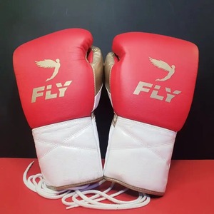 Fabricación de fábrica Nueva llegada Guantes de boxeo con mosca Cuero genuino Competición profesional Correa DE LUCHA Guantes de boxeo con mosca - Product Image 4