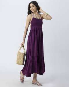 ชุดเดรสยาวถึงข้อเท้าคุณภาพสูงสำหรับผู้หญิงชุดเดรสผ้าเรยอนแบบสวมสบายสไตล์โบฮีเมียน - Product Image 5