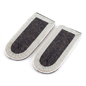 Épaulettes de cérémonie grises et blanches à bordure brodée Wallow Embroidery Works pour uniforme officiel OEM - Product Image 2
