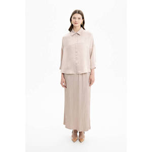 Blusa de Satén de Seda Tejida para Mujer, Top Formal de Oficina, Casual, Manga Larga, Corte Ajustado, Primavera Otoño - Product Image 1