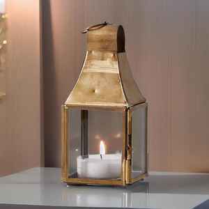 Decor Impex - Faroles Cuadrados de Hierro Hechos a Mano en Color Dorado Antiguo para Bodas, Decoración de Piso, Logotipo Personalizado - Product Image 3