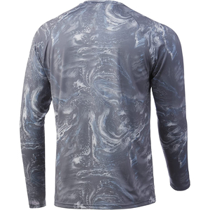 Camisa de pesca de rendimiento en blanco para hombres, venta al por mayor, secado rápido, UPF 50, manga larga, poliéster personalizado - Product Image 4