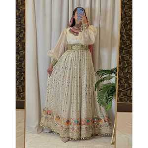 Service OEM 100% Haute Qualité Robes Afghanes Couleur Unie Contrastée Respirantes Grande Taille Manches Longues Vêtements de Fête Kuchi Femmes - Product Image 5