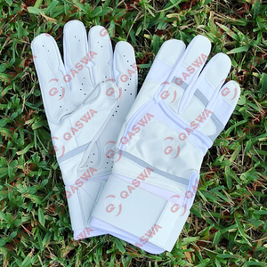 Gants de frappeur de baseball en cuir de vachette de couleur blanche à bas prix Gants de frappeur de baseball confortables - Product Image 1