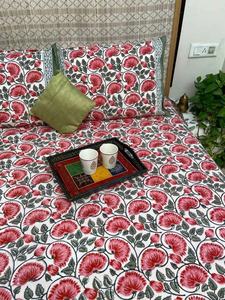 100% coton bio main bloc Motif imprimé reine pur coton drap de lit couverture Boho couette doux drap de lit - Product Image 2