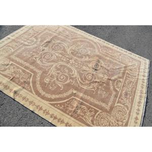 Alfombra Vintage Grande de 5.9x8.1 pies, Alfombra Turca, Alfombra Oriental de Lana Beige Marrón - Product Image 2