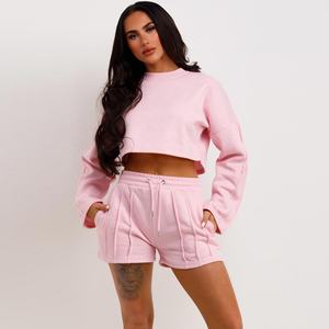 Sudadera de cuello redondo con logotipo personalizado, Jersey corto, camisetas de manga larga, pantalones cortos con cordón, trajes de chándal, estilo informal transpirable para primavera - Product Image 1