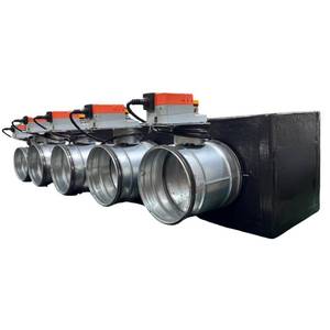 Plenum de Espuma de Poliuretano Motorizado Flexible Industrial Lindab de 5 Zonas con Amortiguadores de 160 o 200 mm para Sistemas HVAC - Product Image 3