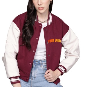 Venta al por mayor por encargo 320gsm Varsity Jacket Cierre de botón de alta calidad Otoño Invierno Streetwear transpirable algodón relleno - Product Image 1