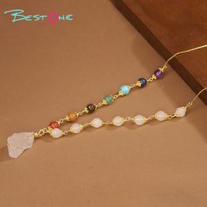 ベストストーン エネルギーストーンネックレス ヒーリングビーズネックレス 女性向け 調整可能なメタルワイヤー入りクリスタルペンダントネックレス - Product Image 6