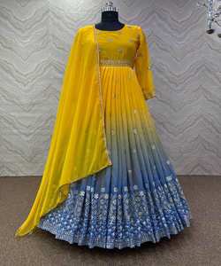 Vestido de Diseñador con Bordado de Georgette y Lentejuelas con Dupatta, la Mejor Ropa para Ocasiones Especiales, Precio al por Mayor, Prenda Étnica - Product Image 1