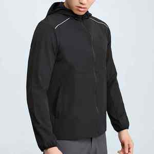 แจ็คเก็ตออกกำลังกายแบบมีฮู้ด ระบายอากาศ กันลม สำหรับผู้ชาย แบบซิป  ขายส่ง เสื้อผ้ากีฬาลำลอง - Product Image 3