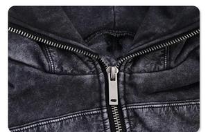 Sweat-shirts personnalisés pour hommes, sweat-shirt à capuche lourd, pull-over noir, déchirures en denim, sweat-shirts actifs pour hommes - Product Image 5