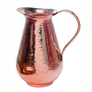 Jarra de Agua de Cobre Puro de 900 ml con Tapa, Acabado Martillado, Jarra Ayurvédica Curativa, Recipiente de Cobre Artesanal Antiguo para Bebidas - Product Image 2