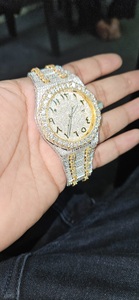 Montre glacée de luxe pour hommes avec mouvement en acier rectangulaire en diamant brillant Moissanite Bracelet en acier inoxydable Emballage de boîte - Product Image 5