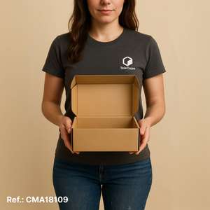 Self-Assembly Postal <b>Box</b> 18x10x9.4 cm <b>Brown</b> Kraft Cardboard Sturdy Lid for Postal Shipping Features Embossing Recycled Materials - Product Image 4