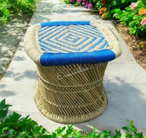 Tabouret en bambou de canne en rotin multifonctionnel de haute qualité pouf pour salon jardin balcon Restaurant Console d'incrustation d'os - Product Image 5