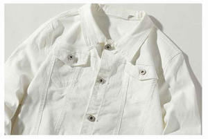 Chaquetas Vaqueras de Mezclilla para Hombre, Estilo Retro, Holgadas, Americanas, Elegantes, Vintage, Lavadas, Lisas, Personalizables - Product Image 4