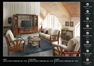 Sofá de Madera con Cojín de la Colección Americana - Product Image 5