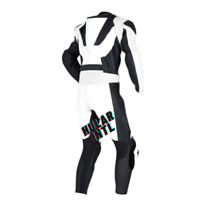 Vêtements de course automobile Costume homme moto un deux pièces en cuir de vachette véritable rembourrage de la carrosserie au design personnalisé vente en ligne - Product Image 3