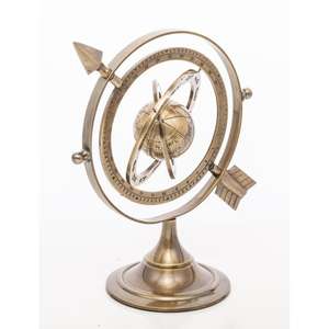 Globo Terráqueo Antiguo de Metal, Decoración de Mesa, Artesanía Metálica para Oficina y Hogar - Product Image 3