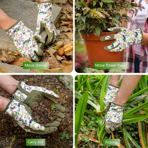 Gants de travail de jardin pour femmes et hommes, durables, antidérapants, en nitrile, imperméables, résistants à la chaleur, résistants aux coupures, avec boucle auto-agrippante, équipement de protection - Product Image 6
