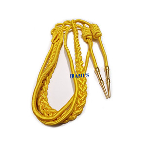 Aiguillettes de alambre de lingotes de oro personalizados, cordón de uniforme, cordones de alambre de lingotes, uniforme Aiguillette con puntas doradas - Product Image 3