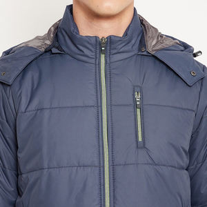 Chaqueta Acolchada Personalizada OEM Extra Grande, Ligera, de Lona, con Cremallera, Transpirable, de Microfelpa, para Hombre, con Capucha, Impermeable y Resistente al Viento - Product Image 5