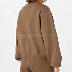 Sweat-shirts pour femmes en polyester/coton tissé de luxe sur mesure, col rond, poids lourd, ornements en strass sur le devant, hiver - Product Image 4