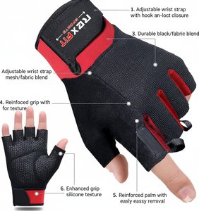 Guantes Deportivos RexFit para Hombre y Mujer |   Guantes de Gimnasio Transpirables y Antideslizantes para Levantamiento de Pesas y Ejercicio - Product Image 5
