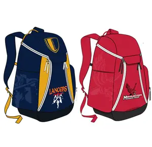 Prix bas Sac avec logo personnalisé Sacs à dos scolaires de sports d'extérieur décontractés Sac à dos étanche pour le basket-ball