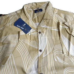 Chemise à manches courtes pour homme, imprimé AOP, 100% coton satiné, décontractée, motif uni, respirante, durable, look estival parfait - Product Image 1