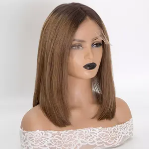 Perruques en cheveux Remy de qualité supérieure, 4x4, lisses, de qualité russe 10A, pour femmes noires, 150% vierges, double trame, respirantes - Product Image 2