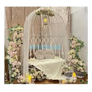 Великолепное сиденье в стиле птичьей клетки, свадебное сиденье для свадьбы, селфи, белое сиденье в виде птичьей клетки, свадебная фотобудка, сиденье в металлической клетке для свадьбы