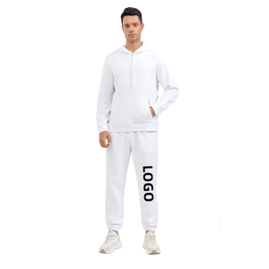 Blanco Fitness nueva llegada hombres gimnasio al aire libre Jogger pulóver ropa deportiva chándales y chándales - Product Image 1