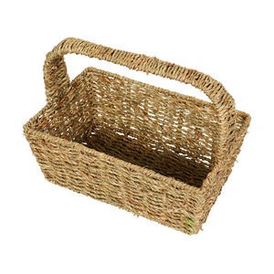 Wholesale Rectangle Rattan Food <b>Container</b> Handle Eco-Friendly Home Decoration OEM Packaging Vietnam Factory Bohemian Style 1-3L - Product Image 1