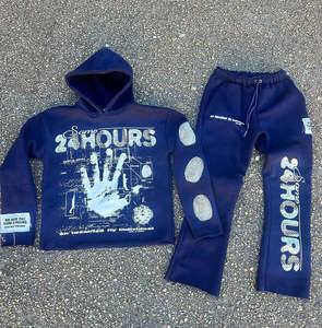 Pantalon de survêtement Streetwear sérigraphié personnalisé ODM, ensemble de survêtements de 2 pièces - Product Image 4