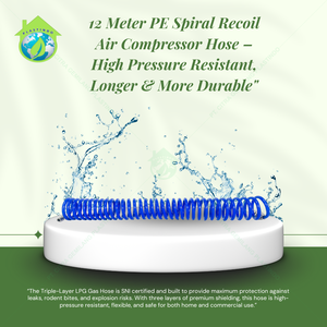Tuyau de compresseur d'air à recul en spirale PE 12m Durable Flexible Strong Conçu pour une utilisation à long terme à haute pression - Product Image 4