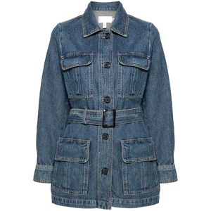 Chaqueta vaquera personalizada para mujer, prendas de vestir informales para mujer, chaqueta de otoño, abrigo abotonado, chaqueta vaquera de gran tamaño para mujer, OEM personalizado - Product Image 1