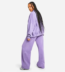 Fabricant de survêtements pour femmes de haute qualité Logo personnalisé Ensemble 100% coton surdimensionné délavé à l'acide pour femmes fabriqué au Pakistan - Product Image 5