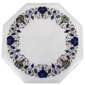 Table basse élégante en marbre Pieta Dura avec décoration d'intérieur durable au design artisanal - Product Image 1