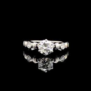 แหวนสัญญาเงินสเตอริง925ดั้งเดิมแหวนเพชรโมอิสซาไนท์ทรงกลมสวยงามของขวัญงานแต่งงานสำหรับเธอ - Product Image 1