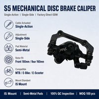 Étrier de frein à disque mécanique simple action simple côté S5 avec plaquettes semi-métalliques pour VTT, vélo électrique, vélo pliant ODM